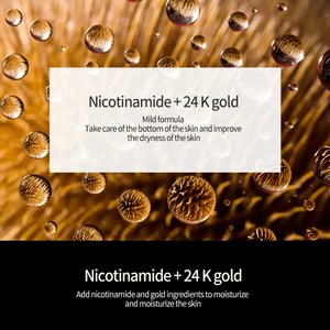 Görüntüler özel etiket nemlendirici aydınlatıcı nemlendirici kozmetik seti en iyi 24k altın cilt bakım setleri