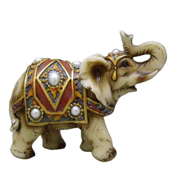 3.5 polegadas Jóia Da Resina Elefante Estátua Estatueta Decorativa