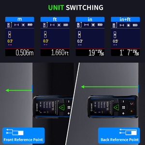 Máy đo khoảng cách laser xanh thân thiện với ngân sách với màn hình màu xoay và mức độ cho kết quả chính xác - Product Image 2