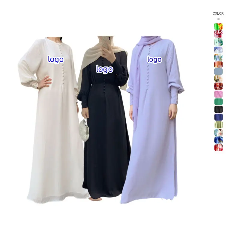 ชุดเดรสผ้าเครปคาฟตันสำหรับผู้หญิงชุดเดรสมุสลิมสไตล์ดูไบชุดเดรสยาวแบบสุภาพเรียบร้อย2023