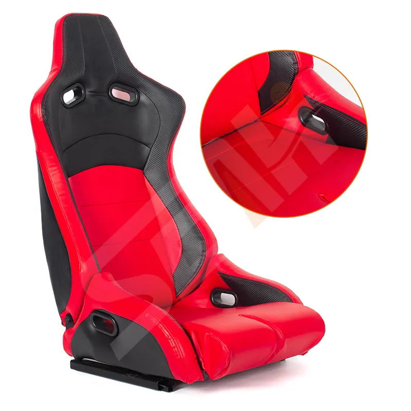 SEAHI fabrika kaynağı kırmızı PVC spor koltuk modifiye recliner araba yarış koltukları