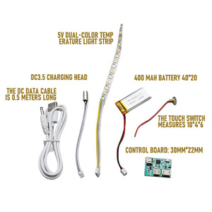 Wiederauf ladbarer batterie betriebener Berührungs sensor Aktiviertes LED-Lichtst reifen modul für Tisch tisch lampe - Product Image 4