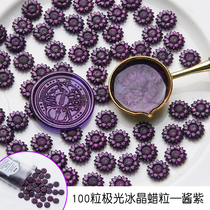100 particules de cire de cristal de glace Aurora - Violet foncé