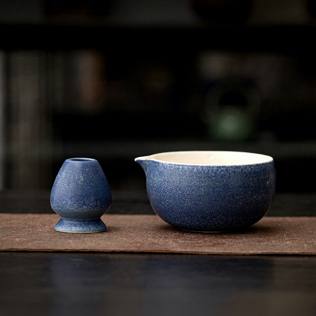 Cuenco azul + soporte