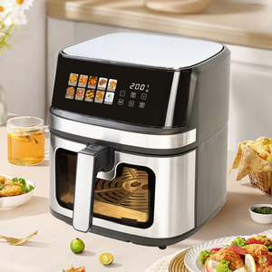 8L Digital <strong>Control</strong> Adjustable <strong>Temperature</strong> <strong>and</strong> <strong>Timer</strong> Air Fryer with Metal Inner Cavity for Healthy Cooking - Product Image 2