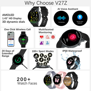 V27 אופנה 2025 חכם רזה מצופה זהב עם רשף שינה כושר 4g 5 גרם עמיד למים עבור אורח חיים פעיל iOS אנדרואיד iOS