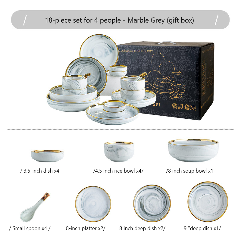 Ensemble de 18 pièces en gris