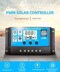 12v 24v 48v solare controller di carica 10A 20A 30A 40A 50A 60A Auto PWM Display LCD 5V Dual Controller di uscita USB