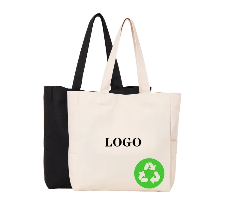 LOW MOQ High Quality Plain Organic Reusable Fashionable Custom Design Print Cotton Canvas Tote Bag Shopping Bag With Logo