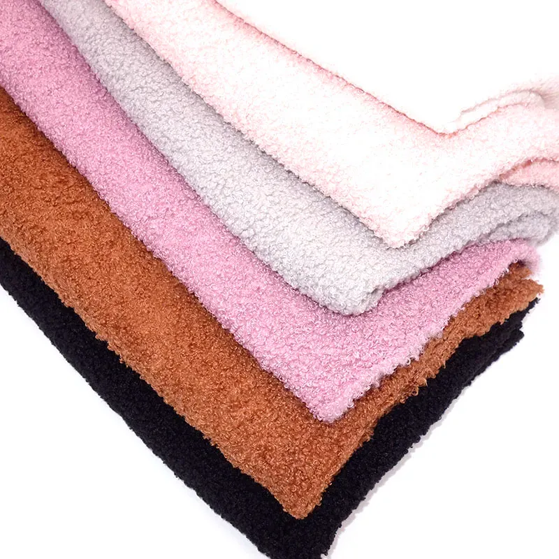 Wholesale Polyester Fleece Fabric Lamb Fleece Plush Fabric Solid Color Flannel for Clothing Shoes Hats