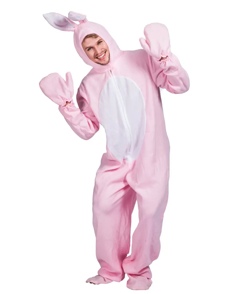 Nuovo stile adulti adorabile coniglio Cosplay tuta Halloween pasqua rosa coniglietto costumi per uomo e donna