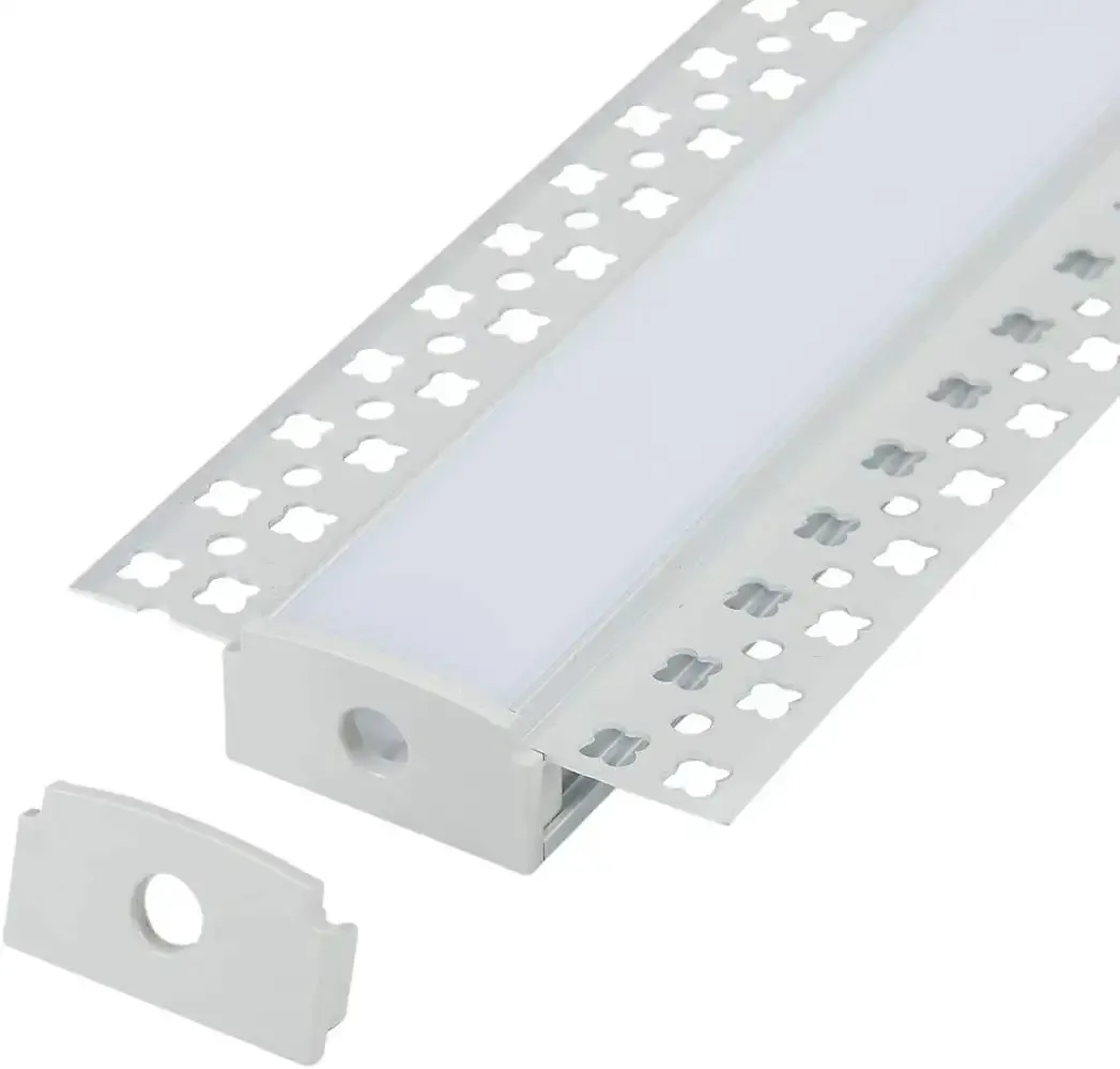 Profilé de lumière en aluminium à led pour panneau de plâtre Bandes d'éclairage en aluminium Boîtier rond en aluminium pour éclairage à led