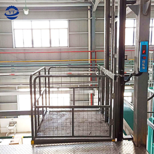 Elevador de mercancías de accionamiento hidráulico personalizado de 1m-15m, plataforma elevadora de carga de riel de guía simple/doble