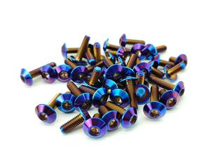 M4/M5/<span class=keywords><strong>M6x10</strong></span>-25mm titanyum alaşımlı şemsiye başlı vidalar elektrikli motosiklet konut cam sabit titanyum alaşımlı cıvata