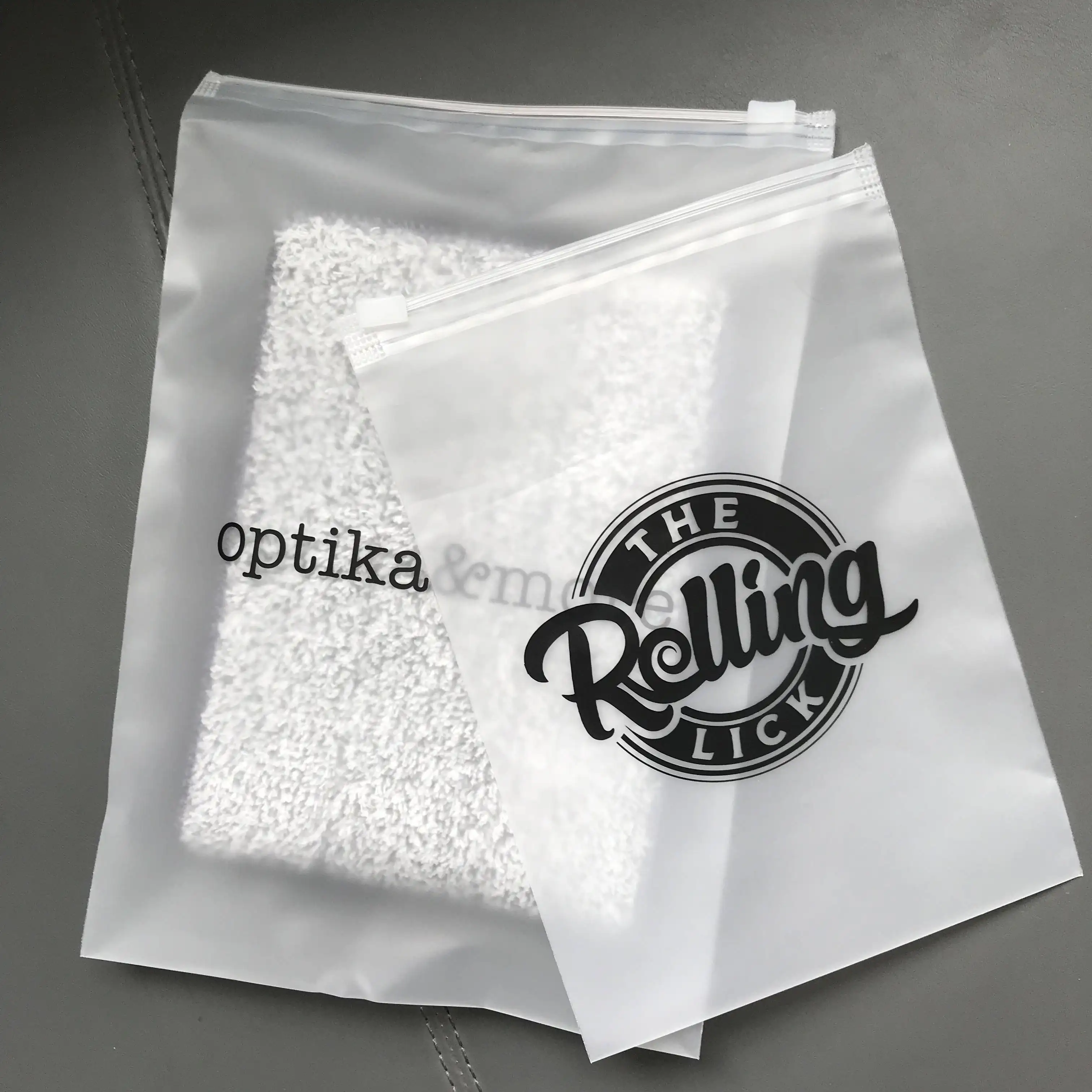 opaco satinato trasparente costumi da bagno abbigliamento confezione chiusura a cerniera borsa a chiusura lampo in plastica