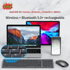 Factory Direct Slim 104keys Ergonomic Waterproof Bluetooth 5.0 Rechargeable 2.4GZ Wireless <strong>Keyboard</strong> and Mouse Combo Set Laptop
