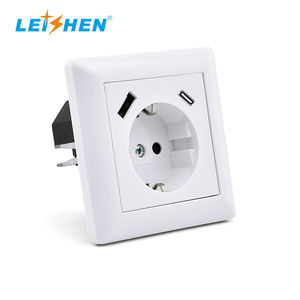LS yeni öğeler tüv toptan anahtarları ve soket USB hızlı şarj 5V 3.4A schuko gömme ab duvar çıkışı ile usb siyah panel - Product Image 3