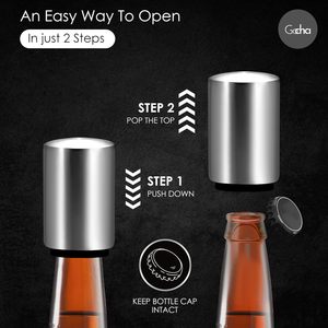 Customizable Premium Stainless Steel Automatic Beer <strong>Bottle</strong> Opener Portable Push Down Magnet Design Home Bar Use Customized Size - Product Image 4
