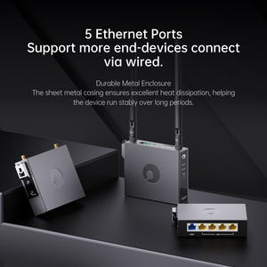 AweSeed R300A Vertical Air Fiber Router 5g Industrial Ferro Metal Shell Confaste Modelo Antena Dupla 1ms Aw1000 Cabo De Fibra IoT