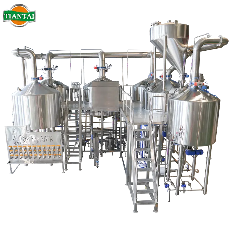 8000L 80HL Calefacción automática de vapor de acero inoxidable 6 recipientes equipo de planta de fabricación de cerveza
