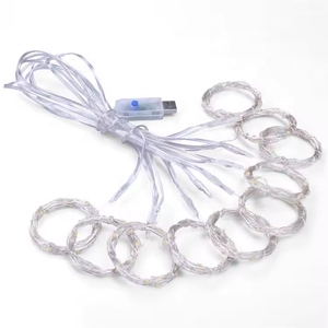 Howlighting LED String Lights Fairy Icicle Decoración Control remoto USB Boda Guirnalda Navidad Cortina Luces - Product Image 1