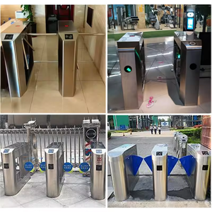 Sistema de control de acceso OEM/ODM, barrera de aleta de reconocimiento facial biométrico, control de acceso de puerta de torniquete con lector de tarjetas RFID