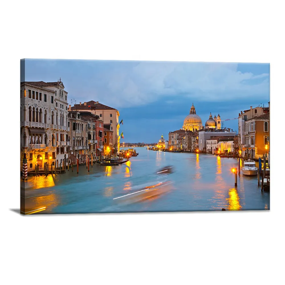 Italia Venezia Città di Notte Bella Foto di Paesaggi Led Stampe su Tela per Il Commercio All'ingrosso