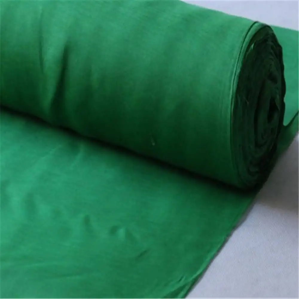 परिधान के लिए स्टॉक में उच्च गुणवत्ता वाले प्राकृतिक ठोस हरे रंग प्रतिस्पर्धी मूल्य रेशम मिश्रण लिनन फैब्रिक