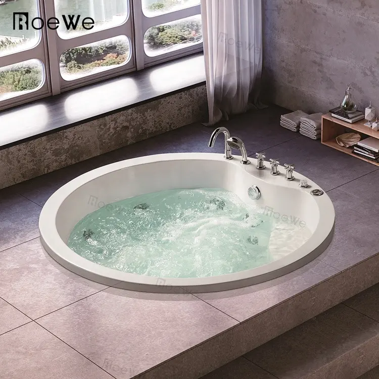 Goccia in di piccola dimensione rotonda acrilico hydro acqua terapia di massaggio vasca da bagno con seduta idromassaggio vasca da bagno