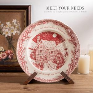 Plate Stand for Display - <strong>6.5</strong> Inch Plate Holder Display Stand, Wooden Picture <strong>Frame</strong> Stand, Decorative Table Top Easels - Product Image 5