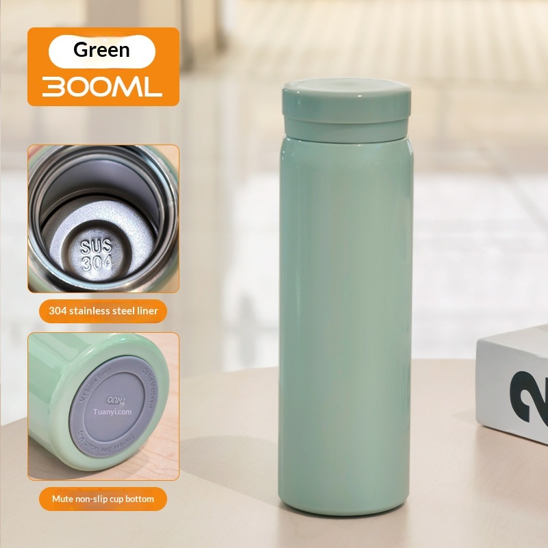แก้วพกพาสีเขียวอ่อน ขนาด 300 มล.