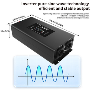 2000W Pure Sine Waveインバーター12V DC to AC 220V 2つのACコンセントとデュアル3.0 USB冷却ファン家庭用屋外オフグリッドソーラー - Product Image 2