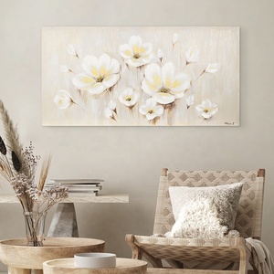 EAGLEGIFTS-pintura china de flores blancas para decoración del hogar, pintura al óleo Floral elegante de lujo, diseño Original en línea