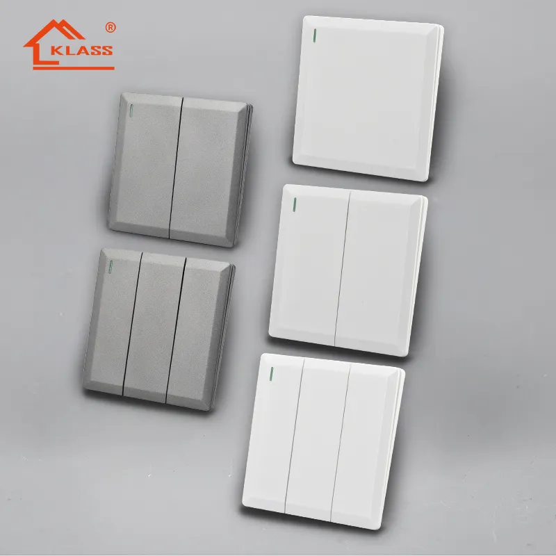 Interruttori domestici standard UK grigio 2 gang 2 vie 10A 250V presa elettrica per interruttore a parete per la casa