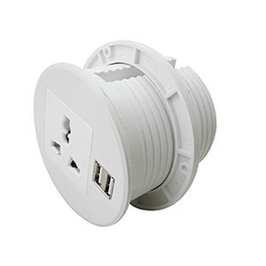 Toma de corriente Universal para escritorio de oficina, mueble de sobremesa, ojal con 2 usb - Product Image 2