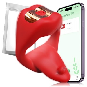 男性射精增加快乐时间舌头模型App遥控锁环前列腺按摩器振动器延迟 - Product Image 1