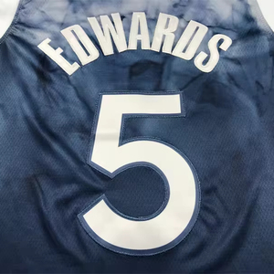 เสื้อเจอร์ซีย์บาสเก็ตบอลแบบอเมริกันปักลายเสื้อเจอร์ซีย์ใหม่ #5เสื้อเจอร์ซีย์สีดำสีขาวดำปี2024