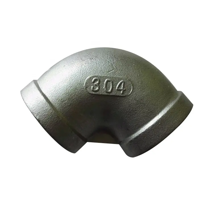 Acessórios de tubulação de aço inoxidável, 2 polegadas, ss 304 ss316 npt bspt, cotovelo feminino de 90 graus