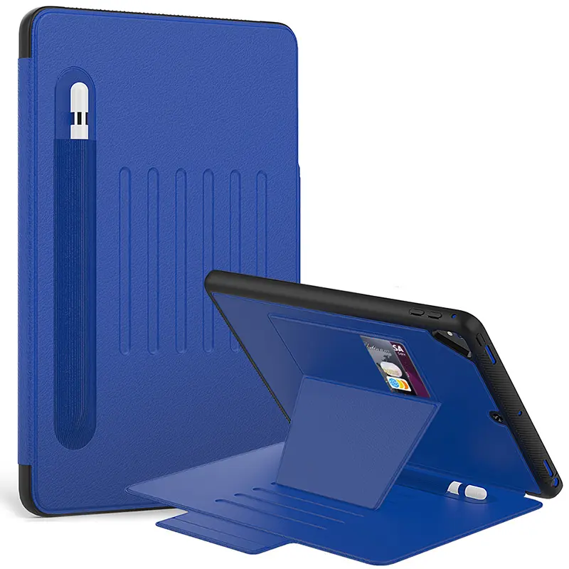 Cover a flip per tavoletta magnetica intelligente per Pad 9.7 iPad Air 2 auto sleep wake portafoglio in pelle con supporto a matita slot per schede