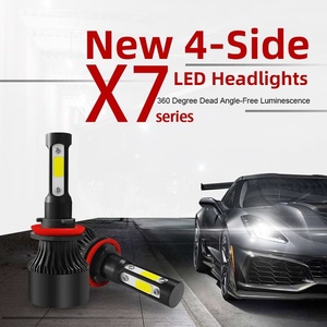 Araç aydınlatma sistemi, X7 h7 h11 h4 led far ampulü 9006 otobüs far led aydınlatma araç için araba led kafa lambaları 4 tarafı - Product Image 2