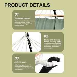 Amaca ecologica per il tempo libero con struttura in acciaio con supporto amaca GS certificato per il Patio escursionistico all'aperto - Product Image 4