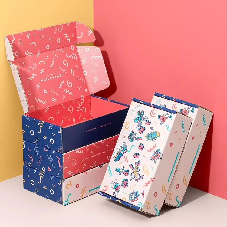Cajas de cartón corrugado con logotipo personalizado, caja de papel de regalo plegable, OEM