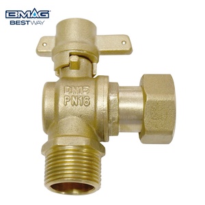 BMAG DN15 PN16 1/2 "-2" açı tipi Antifraud kilitlenebilir pirinç küresel su vanası kilitlenebilir su sayacı vana ile anahtar - Product Image 6