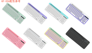 Teclado numérico de membrana personalizado de 98 teclas, teclado inalámbrico de 2,4 BT Ghz, tecla redonda, varios dispositivos, teclado de ordenador