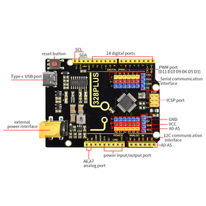 Placa DE DESARROLLO KEYESTUDIO 328 PLUS para Arduino para U NO R3 Kit electrónico Kit de componentes electrónicos Diy