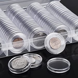 40 mm şeffaf sikke kapsül akrilik sikke kapları saklama kutuları köpük halka hava-tite sikke tutucular