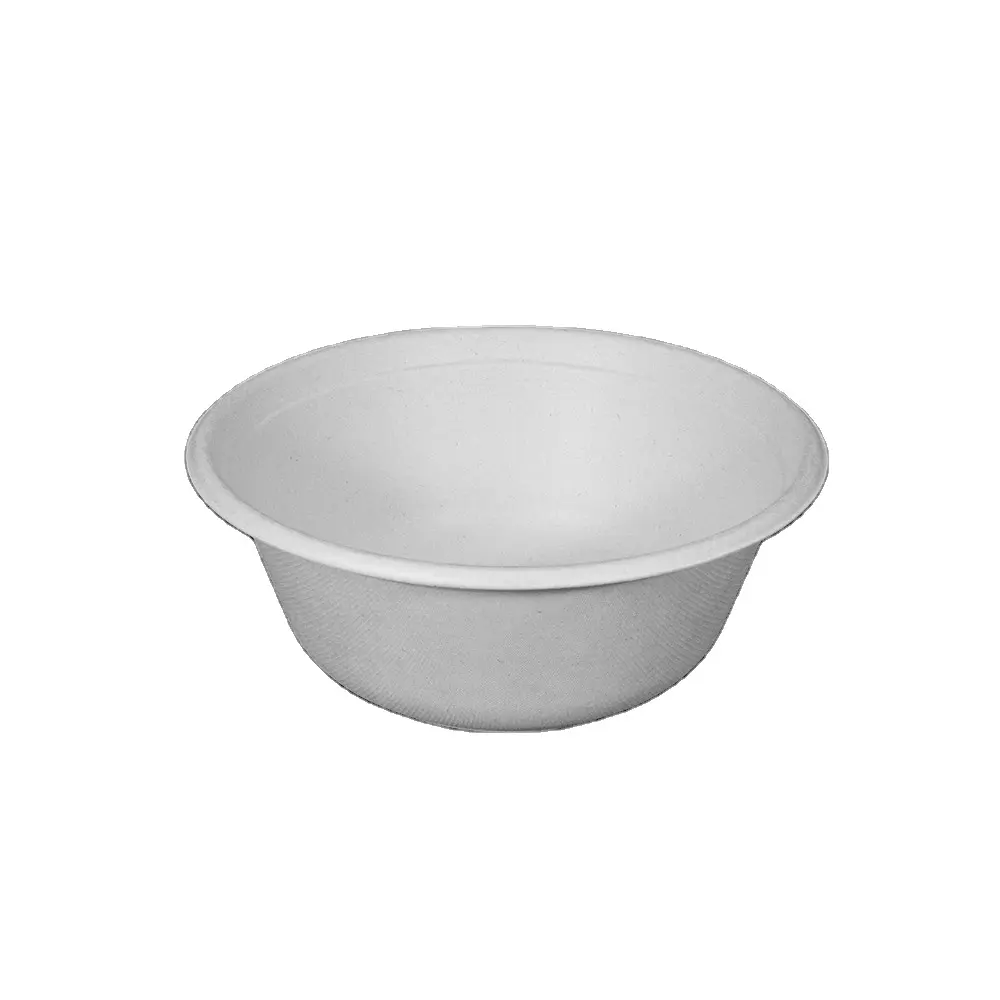 Bagasse Ronde Kom 48Oz 1420Ml Pfas Gratis Eco-Vriendelijke Composteerbare Suikerriet Witte Wegwerpkommen Voor Soepsalade