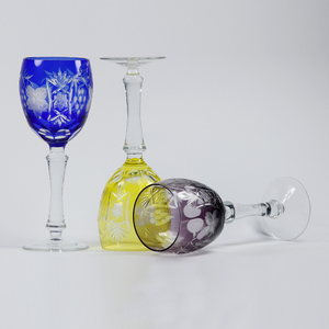 Wholesale Series of Hand Engraved Grape Design Colored Wine Glass <strong>Goblet</strong> - Product Image 2