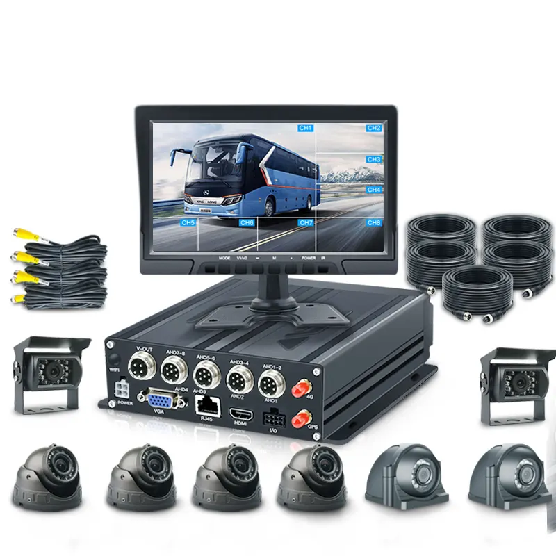 CMSV6 Handy-Computer 10,1-Zoll-Monitor MDVR 8-Kanal SD DVR 1080P 4G GPS-LKW-Kamerasystem