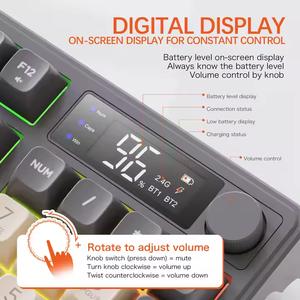 Juego de teclado y ratón de modo dual inalámbrico Wolf T96 gratis para juegos de Esports Juego de teclado y ratón mecánico con sensación de manos BT